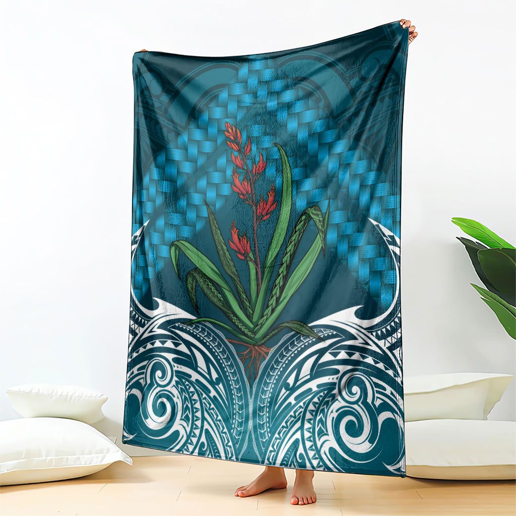 Rongoa Maori New Zealand Harakeke Blanket NZ Weaving Pattern Dark Teal LT14 - Polynesian Pride