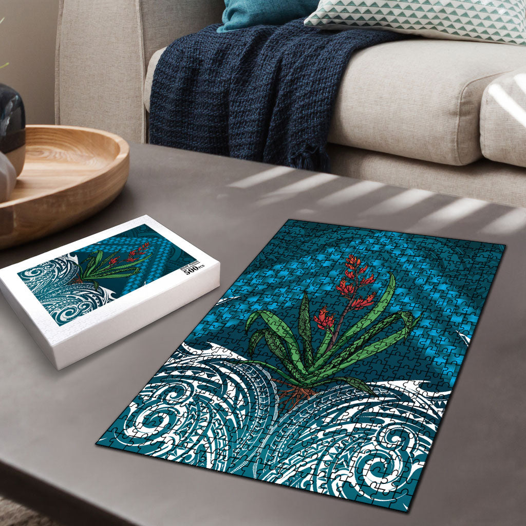 Rongoa Maori New Zealand Harakeke Puzzle NZ Weaving Pattern Dark Teal LT14 - Polynesian Pride