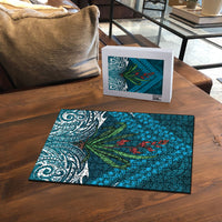 Rongoa Maori New Zealand Harakeke Puzzle NZ Weaving Pattern Dark Teal LT14 - Polynesian Pride