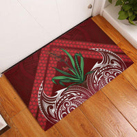 Rongoa Maori New Zealand Harakeke Rubber Doormat NZ Weaving Pattern Red LT14 - Polynesian Pride
