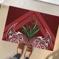 Rongoa Maori New Zealand Harakeke Rubber Doormat NZ Weaving Pattern Red LT14 - Polynesian Pride