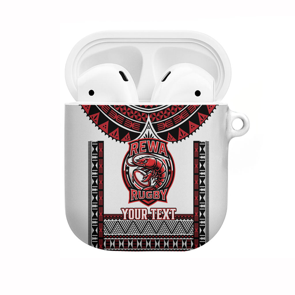 Fiji Rewa Rugby Custom AirPods Case Go Champions Fijian Tapa Pattern LT14 White - Polynesian Pride