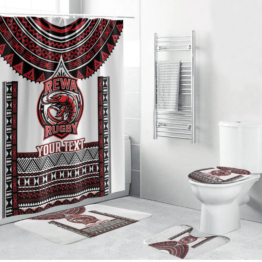 Fiji Rewa Rugby Custom Bathroom Set Go Champions Fijian Tapa Pattern LT14 Bathroom Set (4 pcs) White - Polynesian Pride
