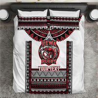 Fiji Rewa Rugby Custom Bedding Set Go Champions Fijian Tapa Pattern LT14 White - Polynesian Pride