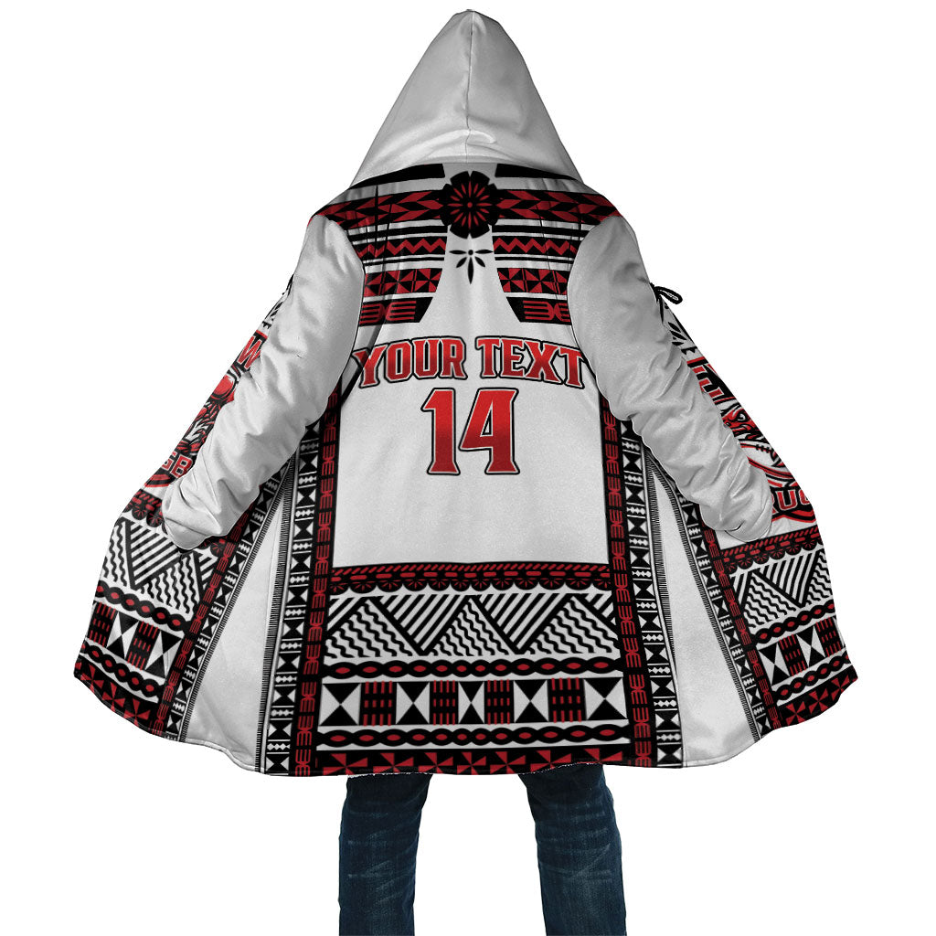 Fiji Rewa Rugby Custom Cloak Go Champions Fijian Tapa Pattern LT14 Unisex White - Polynesian Pride