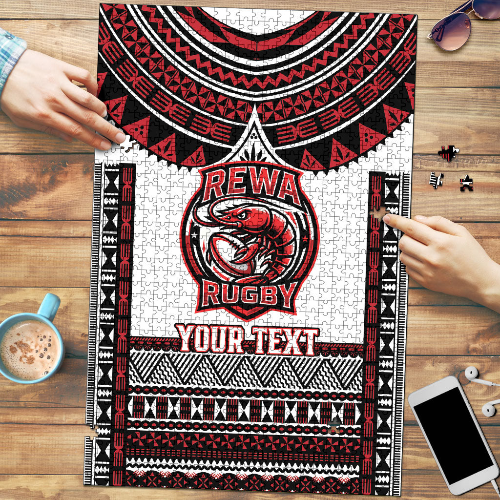 Fiji Rewa Rugby Custom Puzzle Go Champions Fijian Tapa Pattern