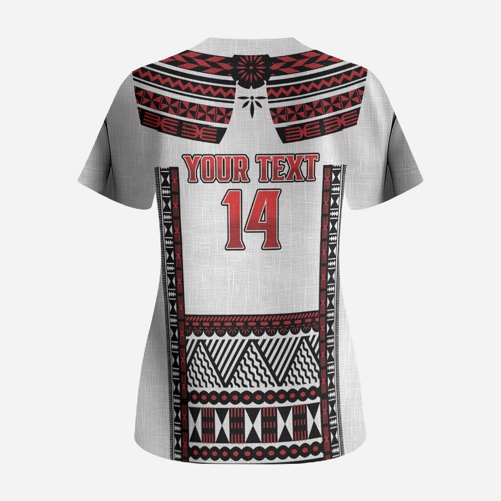 Fiji Rewa Rugby Custom Scrub Top Go Champions Fijian Tapa Pattern LT14 - Polynesian Pride