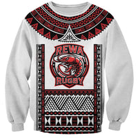 Fiji Rewa Rugby Custom Sweatshirt Go Champions Fijian Tapa Pattern LT14 Unisex White - Polynesian Pride