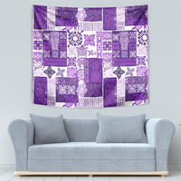 Hawaiian Quilt Tapestry Tiki Tropical Retro Purple Version LT14 - Polynesian Pride
