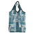 Hawaiian Quilt Grocery Bag Tiki Tropical Retro Dark Cyan Version