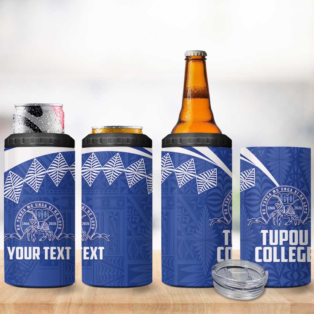 Personalised Tonga Tupou College Toloa 4 in 1 Can Cooler Tumbler 160 Years Anniversary Tongan Ngatu Pattern LT14 - Polynesian Pride