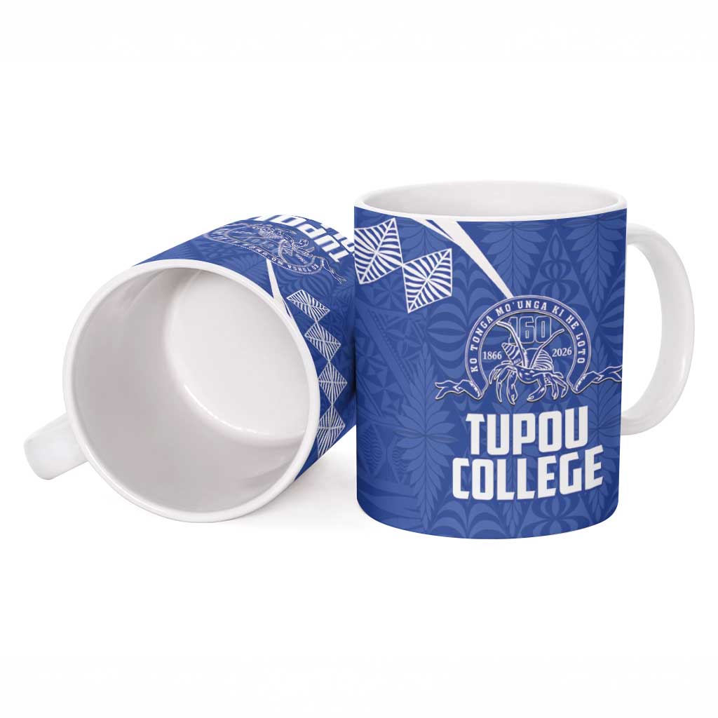 Personalised Tonga Tupou College Toloa Ceramic Mug 160 Years Anniversary Tongan Ngatu Pattern