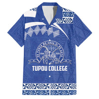 Personalised Tonga Tupou College Toloa Family Matching Long Sleeve Bodycon Dress and Hawaiian Shirt 160 Years Anniversary Tongan Ngatu Pattern LT14 Dad's Shirt - Short Sleeve Blue - Polynesian Pride