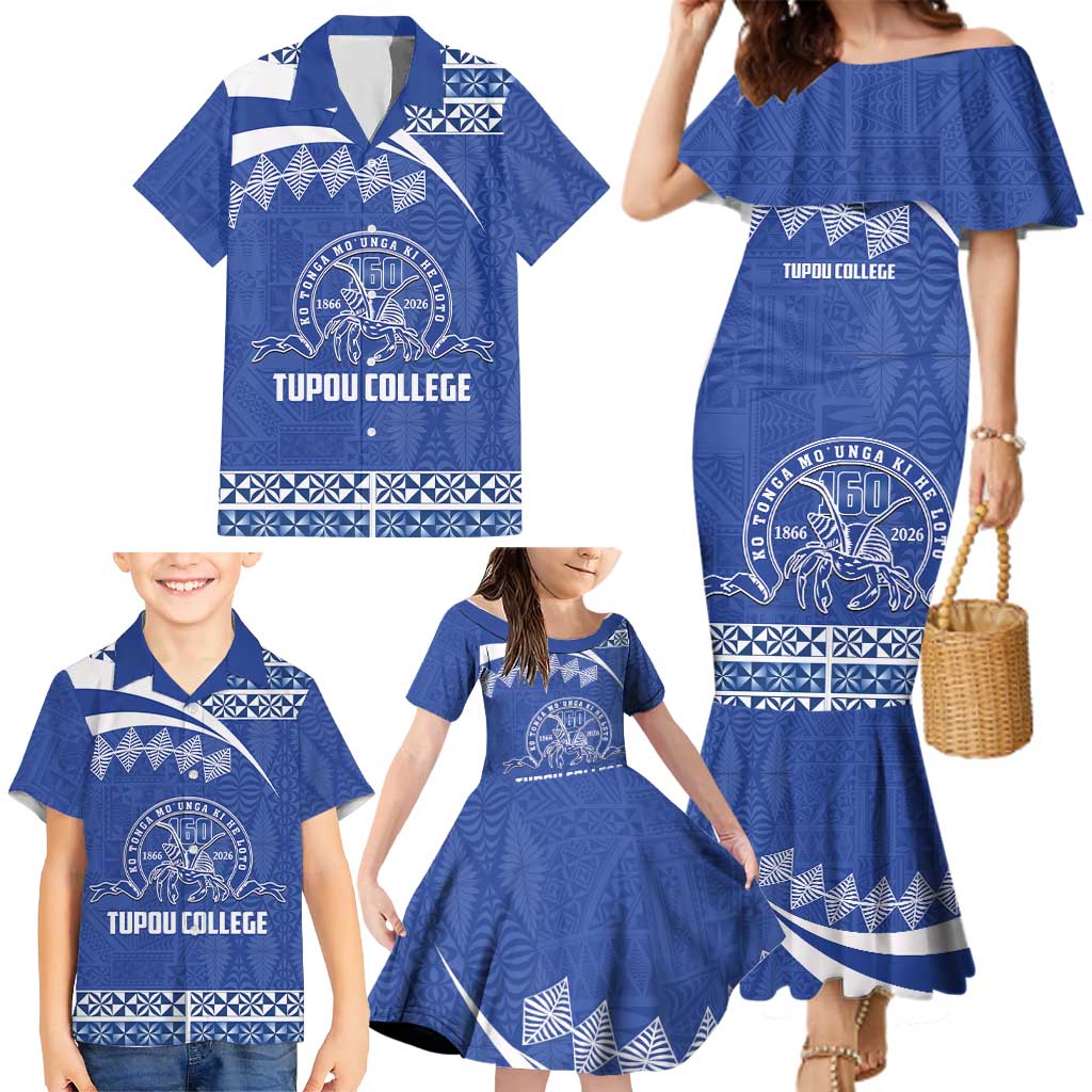 Personalised Tonga Tupou College Toloa Family Matching Mermaid Dress and Hawaiian Shirt 160 Years Anniversary Tongan Ngatu Pattern LT14 - Polynesian Pride