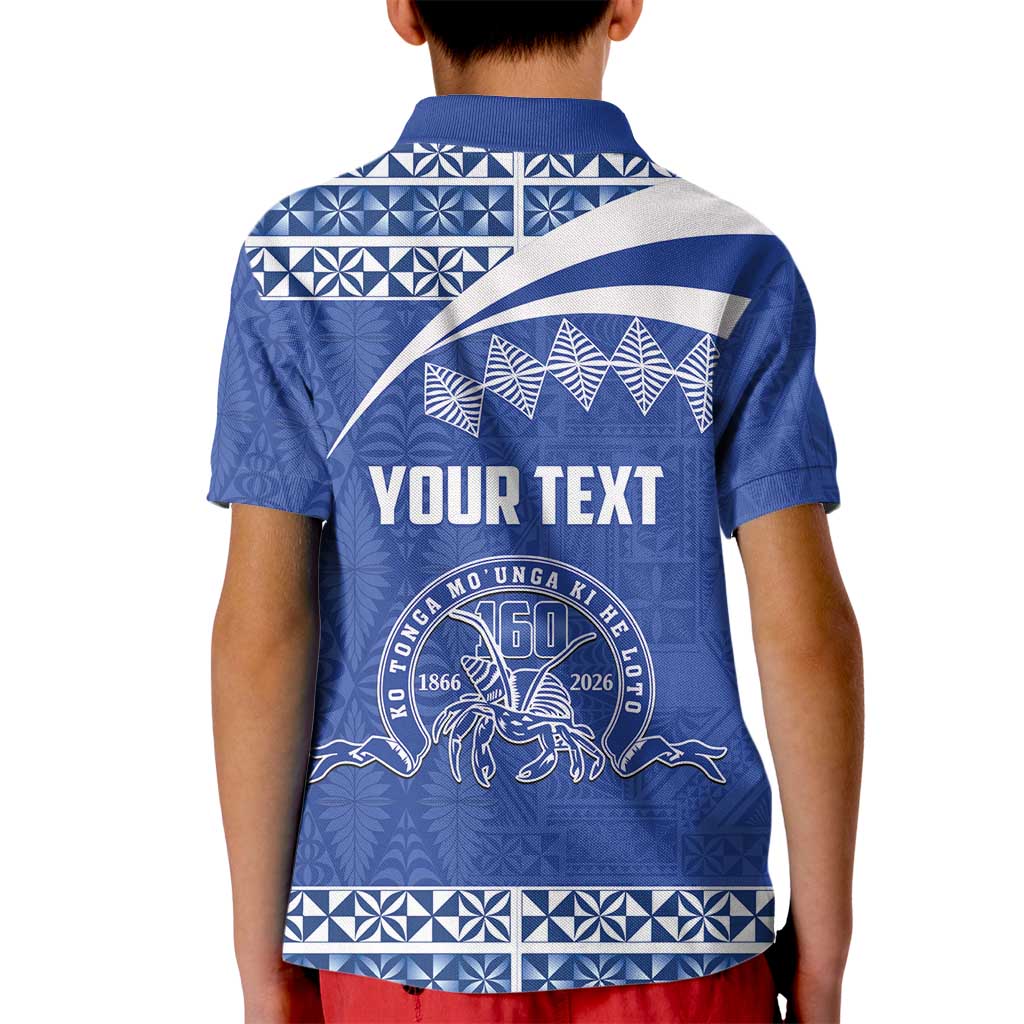 Personalised Tonga Tupou College Toloa Kid Polo Shirt 160 Years Anniversary Tongan Ngatu Pattern LT14 - Polynesian Pride