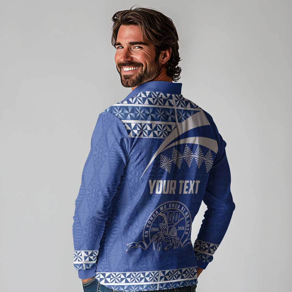 Personalised Tonga Tupou College Toloa Long Sleeve Polo Shirt 160 Years Anniversary Tongan Ngatu Pattern LT14 - Polynesian Pride