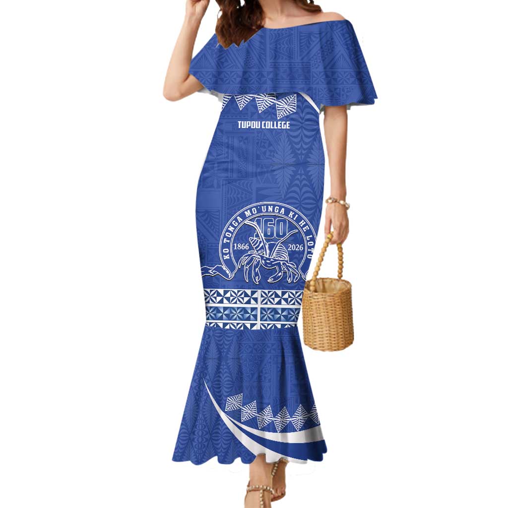 Personalised Tonga Tupou College Toloa Mermaid Dress 160 Years Anniversary Tongan Ngatu Pattern