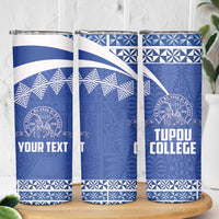 Personalised Tonga Tupou College Toloa Skinny Tumbler 160 Years Anniversary Tongan Ngatu Pattern LT14 - Polynesian Pride