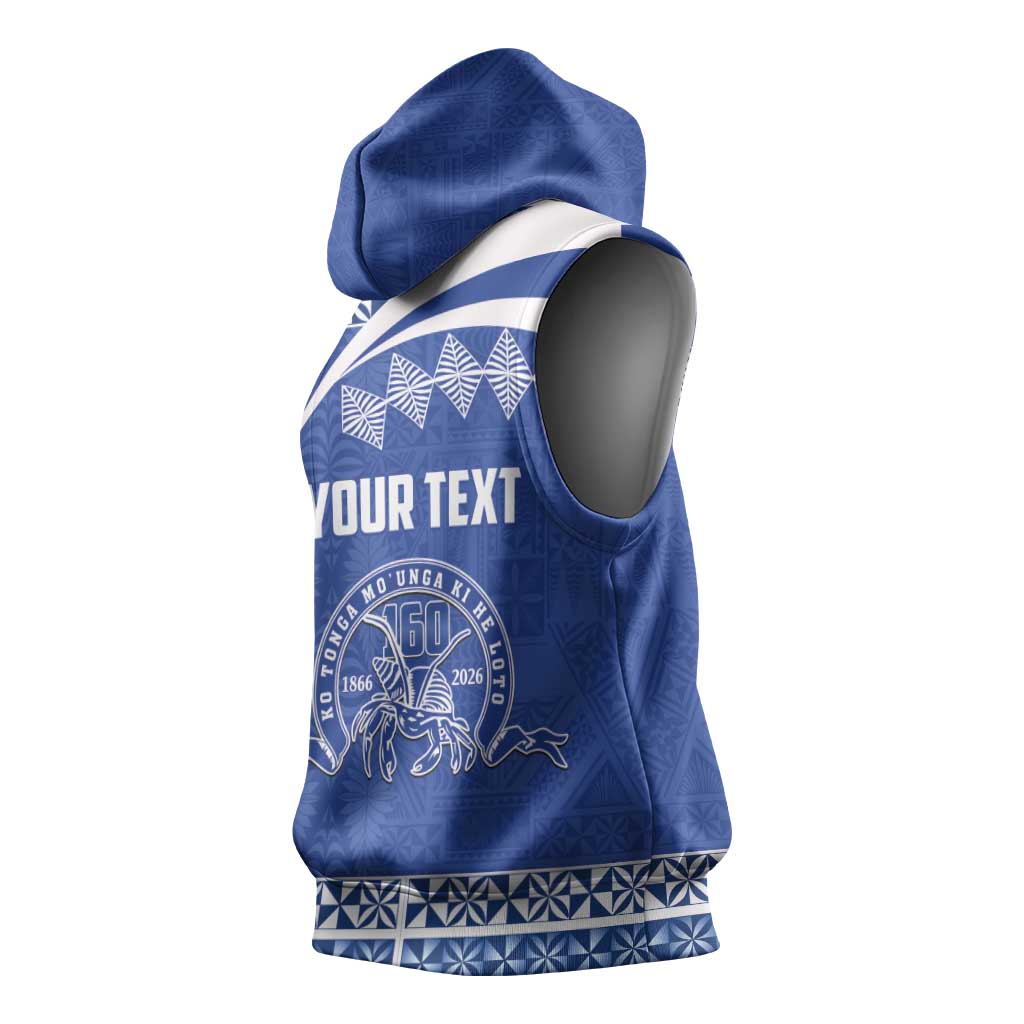 Personalised Tonga Tupou College Toloa Sleeveless Hoodie 160 Years Anniversary Tongan Ngatu Pattern LT14 - Polynesian Pride
