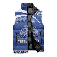 Personalised Tonga Tupou College Toloa Sleeveless Puffer Jacket 160 Years Anniversary Tongan Ngatu Pattern LT14 - Polynesian Pride