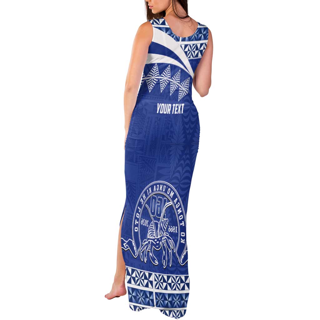 Personalised Tonga Tupou College Toloa Tank Maxi Dress 160 Years Anniversary Tongan Ngatu Pattern LT14 - Polynesian Pride
