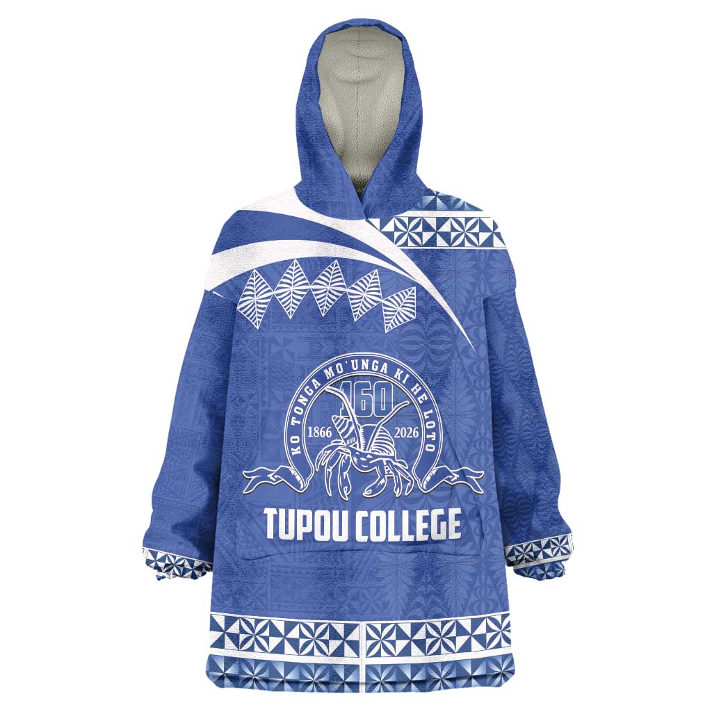 Personalised Tonga Tupou College Toloa Wearable Blanket Hoodie 160 Years Anniversary Tongan Ngatu Pattern
