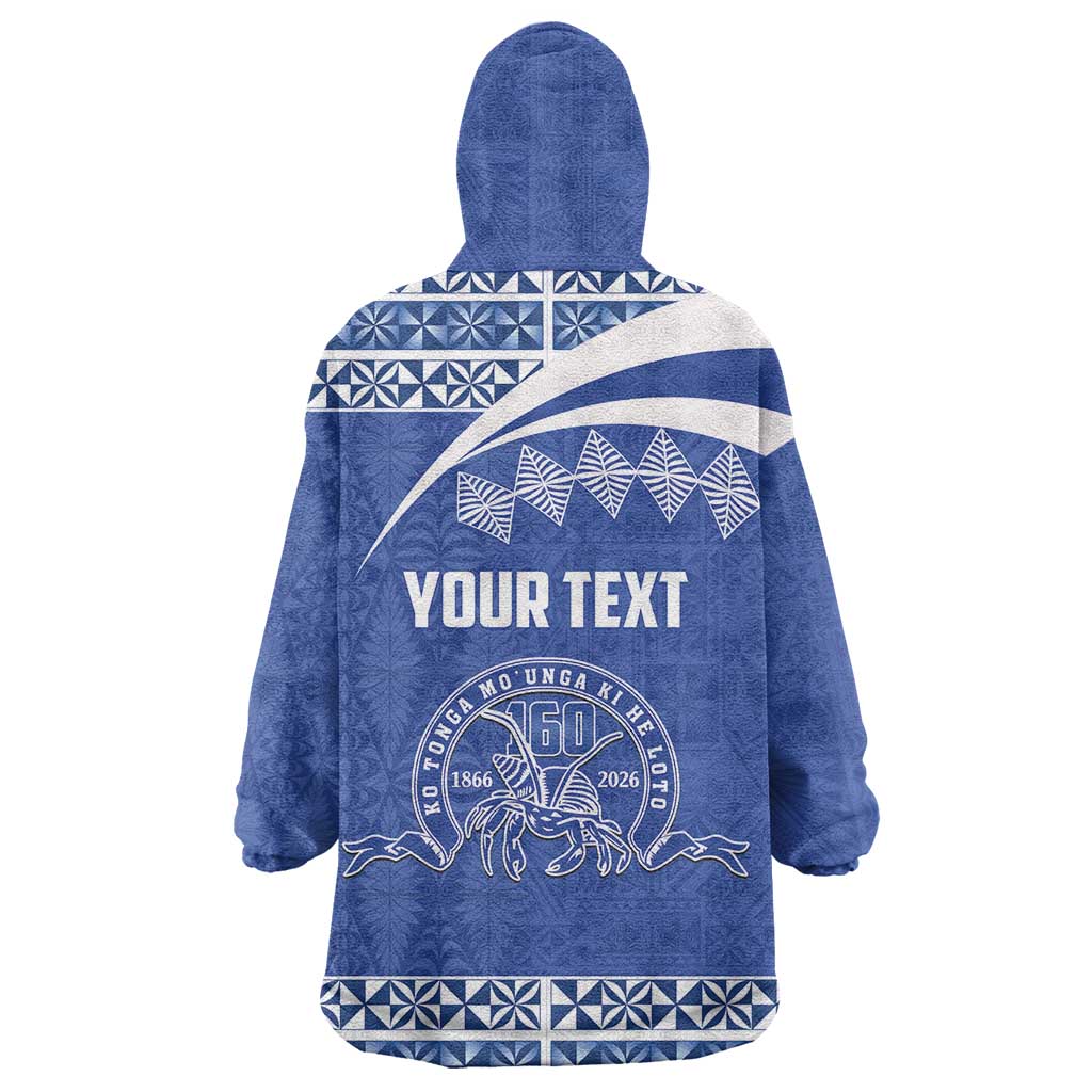 Personalised Tonga Tupou College Toloa Wearable Blanket Hoodie 160 Years Anniversary Tongan Ngatu Pattern LT14 - Polynesian Pride