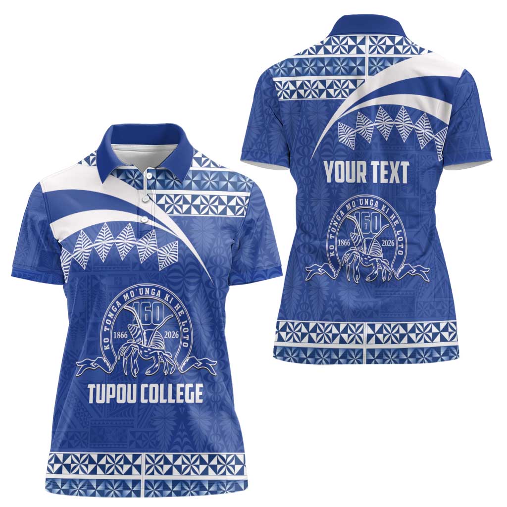 Personalised Tonga Tupou College Toloa Women Polo Shirt 160 Years Anniversary Tongan Ngatu Pattern LT14 - Polynesian Pride