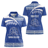 Personalised Tonga Tupou College Toloa Women Polo Shirt 160 Years Anniversary Tongan Ngatu Pattern LT14 - Polynesian Pride