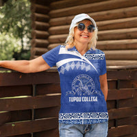 Personalised Tonga Tupou College Toloa Women Polo Shirt 160 Years Anniversary Tongan Ngatu Pattern LT14 - Polynesian Pride