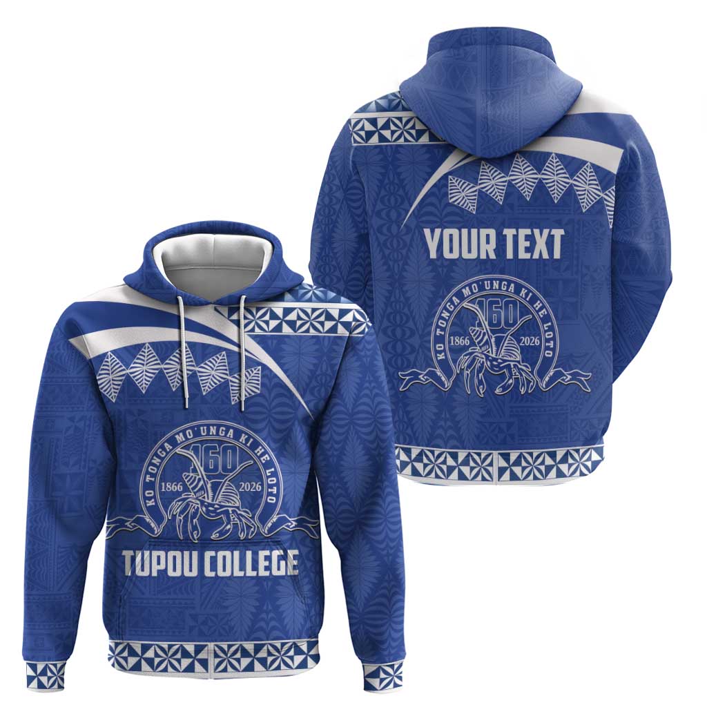 Personalised Tonga Tupou College Toloa Zip Hoodie 160 Years Anniversary Tongan Ngatu Pattern
