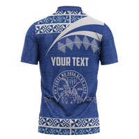 Personalised Tonga Tupou College Toloa Zipper Polo Shirt 160 Years Anniversary Tongan Ngatu Pattern LT14 - Polynesian Pride