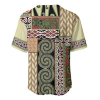 Beige Aotearoa Kowhaiwhai Pattern Baseball Jersey NZ Maori Quilt Style LT14 - Polynesian Pride