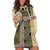 Beige Aotearoa Kowhaiwhai Pattern Hoodie Dress NZ Maori Quilt Style