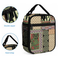 Beige Aotearoa Kowhaiwhai Pattern Lunch Bag NZ Maori Quilt Style LT14 - Polynesian Pride