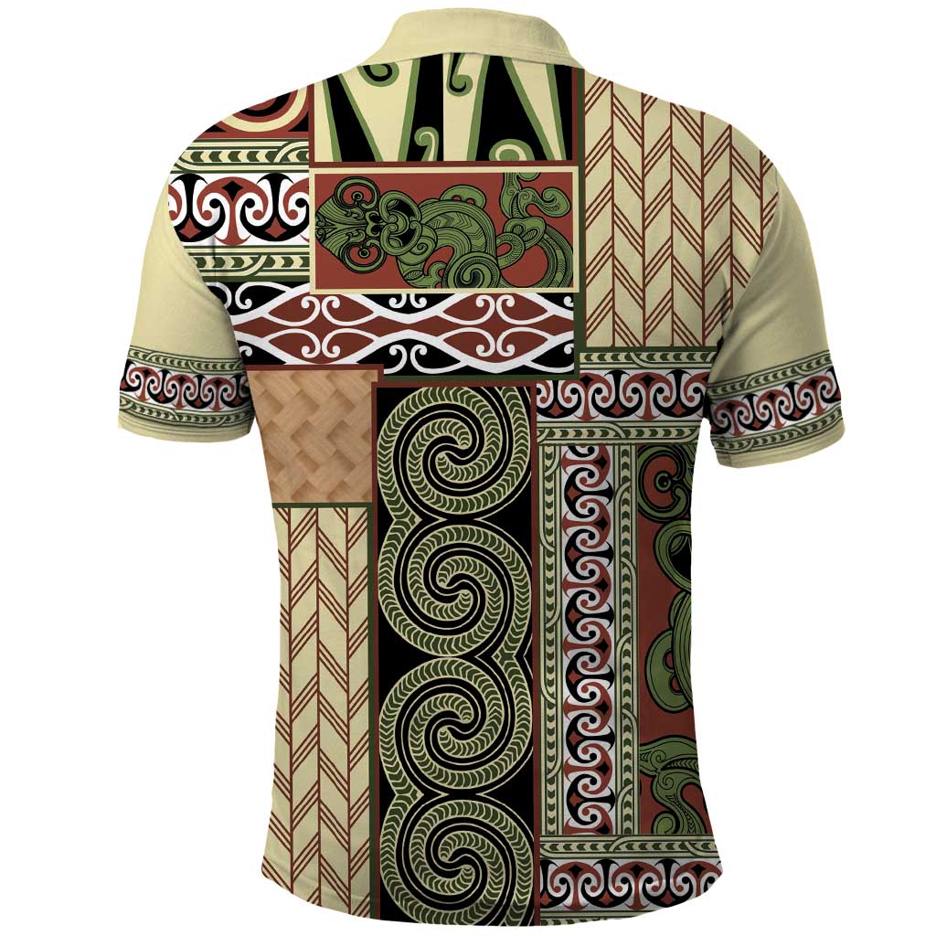 Beige Aotearoa Kowhaiwhai Pattern Polo Shirt NZ Maori Quilt Style LT14 - Polynesian Pride