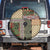 Beige Aotearoa Kowhaiwhai Pattern Spare Tire Cover NZ Maori Quilt Style