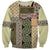 Beige Aotearoa Kowhaiwhai Pattern Sweatshirt NZ Maori Quilt Style