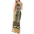 Beige Aotearoa Kowhaiwhai Pattern Tank Maxi Dress NZ Maori Quilt Style