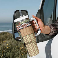Beige Aotearoa Kowhaiwhai Pattern Tumbler With Handle NZ Maori Quilt Style LT14 - Polynesian Pride