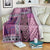 Pink Aotearoa Kowhaiwhai Pattern Blanket NZ Maori Quilt Style