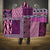 Pink Aotearoa Kowhaiwhai Pattern Hooded Blanket NZ Maori Quilt Style