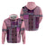 Pink Aotearoa Kowhaiwhai Pattern Hoodie NZ Maori Quilt Style