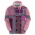 Pink Aotearoa Kowhaiwhai Pattern Hoodie NZ Maori Quilt Style