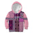 Pink Aotearoa Kowhaiwhai Pattern Kid Hoodie NZ Maori Quilt Style