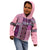 Pink Aotearoa Kowhaiwhai Pattern Kid Hoodie NZ Maori Quilt Style