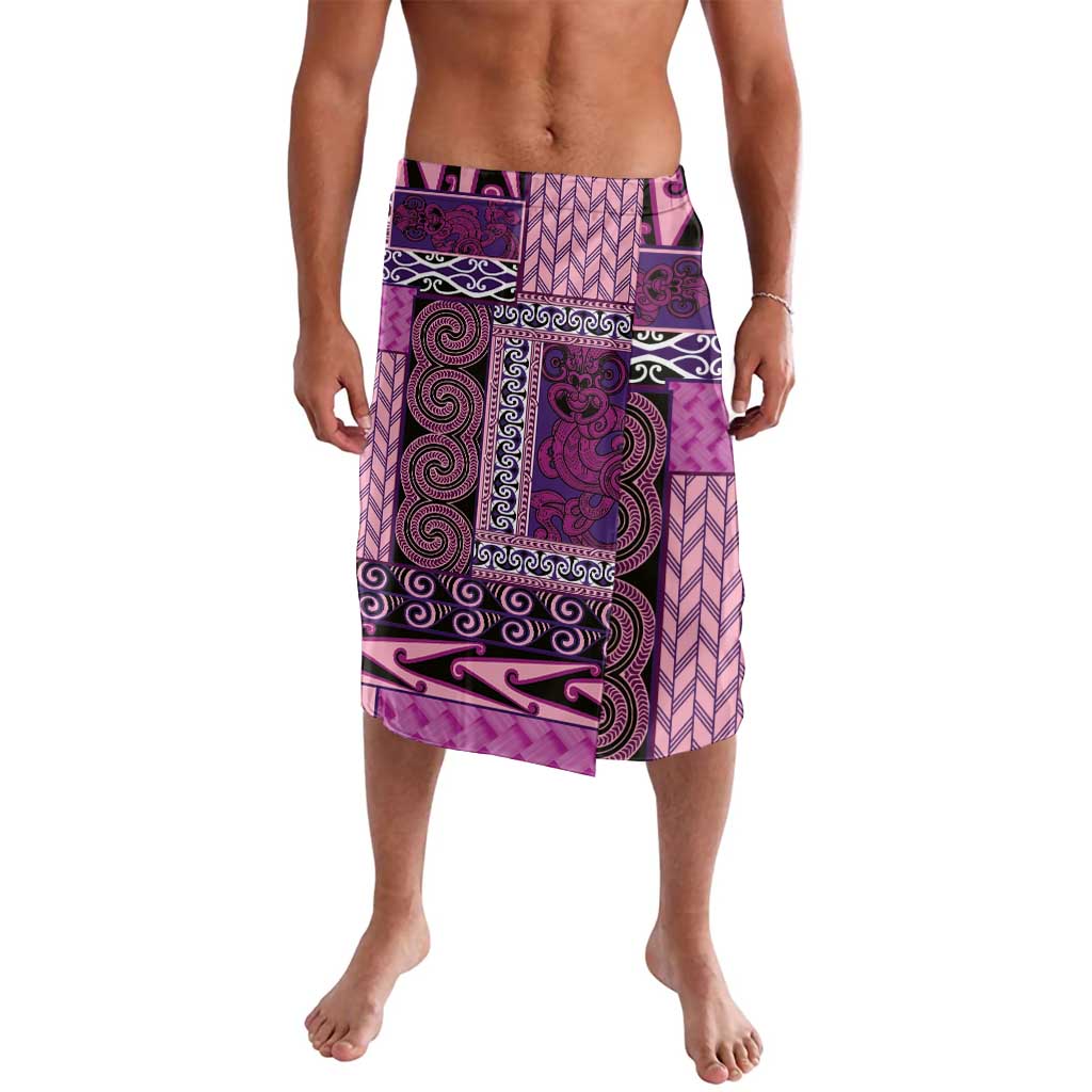 Pink Aotearoa Kowhaiwhai Pattern Lavalava NZ Maori Quilt Style