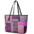 Pink Aotearoa Kowhaiwhai Pattern Leather Tote Bag NZ Maori Quilt Style