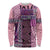 Pink Aotearoa Kowhaiwhai Pattern Long Sleeve Shirt NZ Maori Quilt Style