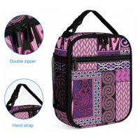 Pink Aotearoa Kowhaiwhai Pattern Lunch Bag NZ Maori Quilt Style LT14 - Polynesian Pride